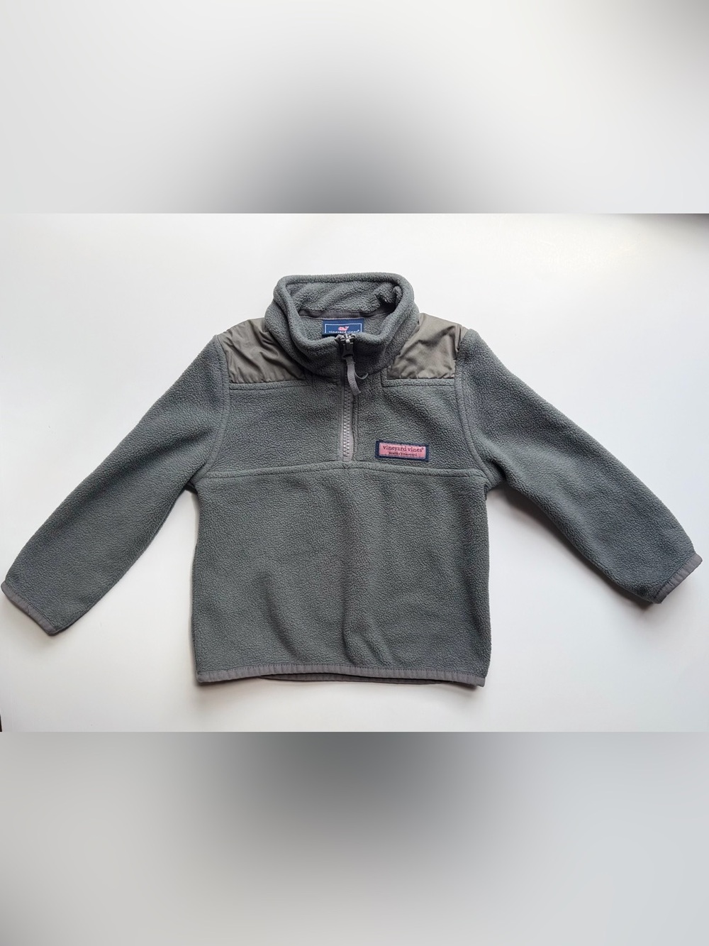 Vineyard Vines Harbor Fleece 1/4 Zip Gray Pullover Toddler Kids Size 2T